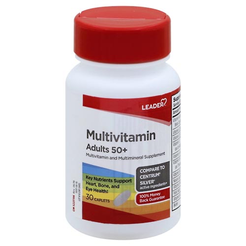 Image for Leader Multivitamin, Adults 50+, Caplets,30ea from FOX DRUG STORE - Selma