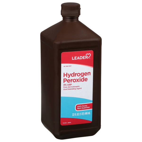 Image for Leader Hydrogen Peroxide, 3% USP, 32oz from FOX DRUG STORE - Selma