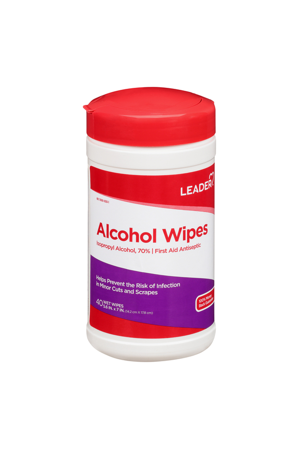 Image for Leader Alcohol Wipes,40ea from FOX DRUG STORE - Selma